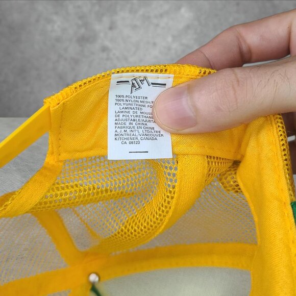 Vintage 90s 'Farmer' green/yellow trucker hat - Picture 3 of 3